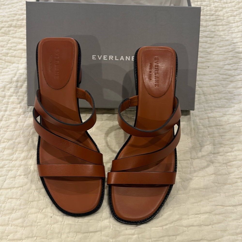 Everlane Italian Leather Tourist Heel - Adobe Brown Size 9